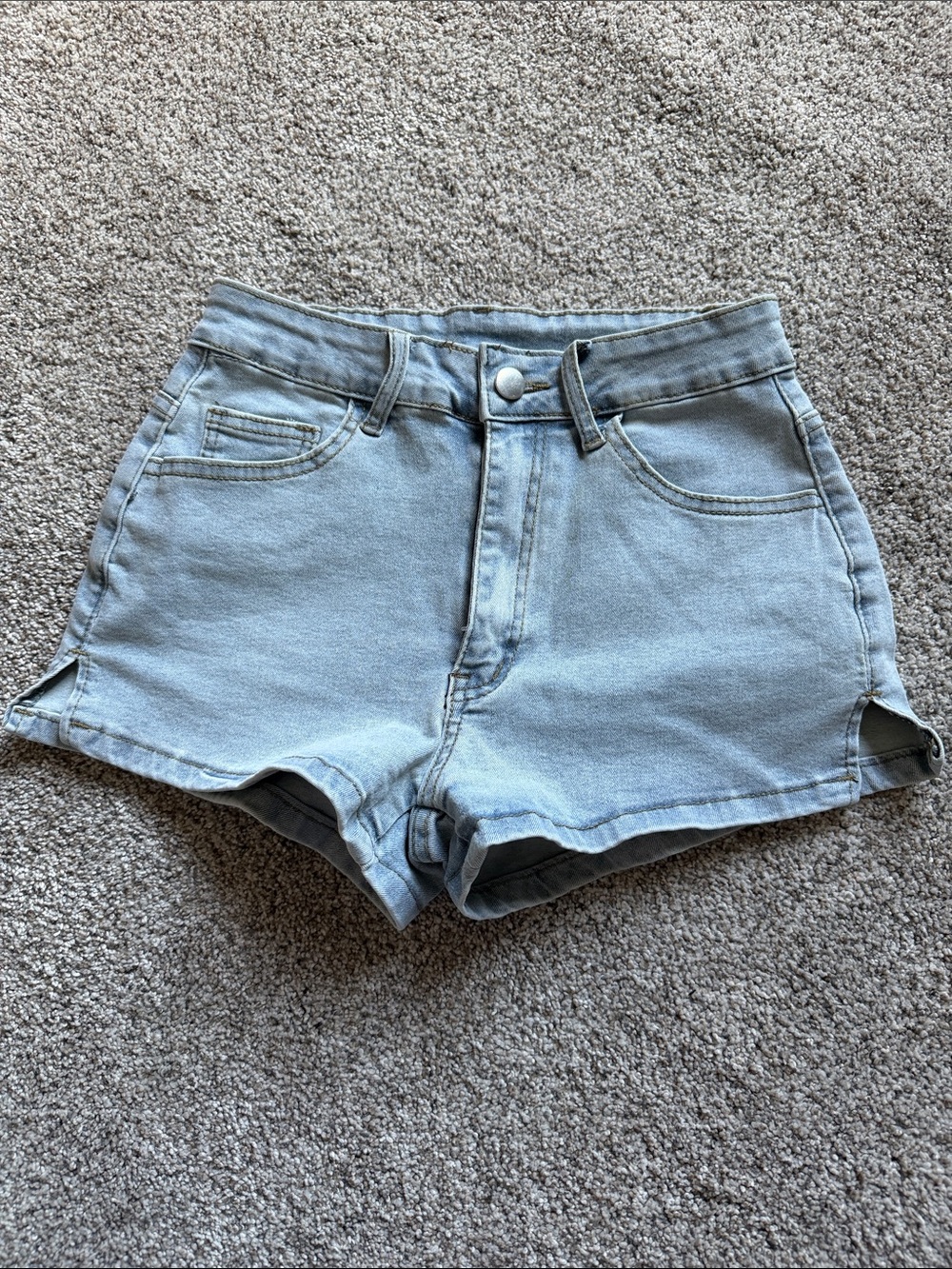 Light Blue Denim High-Waist Women’s Shorts
